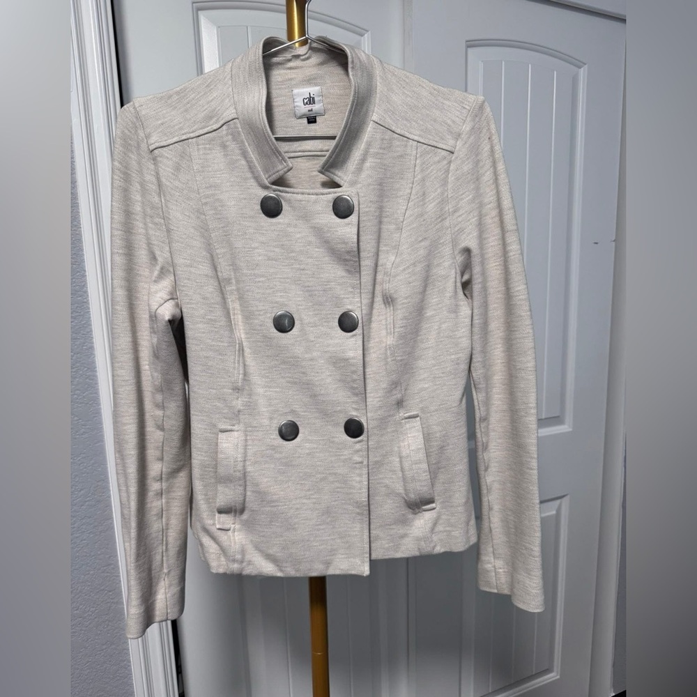 CAbi Cream Double-Breasted Pea Coat